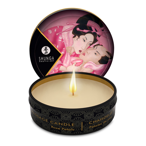 Bougie de massage : massage candle rose petal 6 x 30 ml