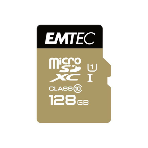 microsdxc 128go emtec +adaptateur cl10 gold+ uhs-i 85mb/s sous blister