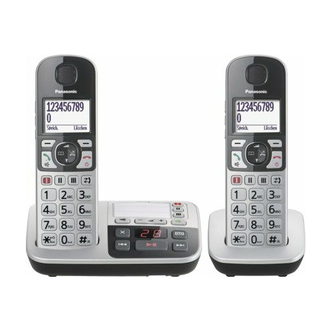 Panasonic kx-tge522gs téléphone single dect sans fil, argent-noir