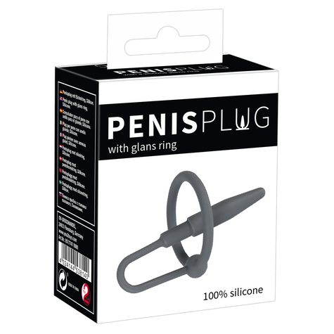 Penisplug Pplug With Glans Ring Grey