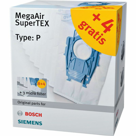 Siemens Vz123fp Megaair Supertex Staubsaugerbeutel + Filter (8+4) Für Vs08