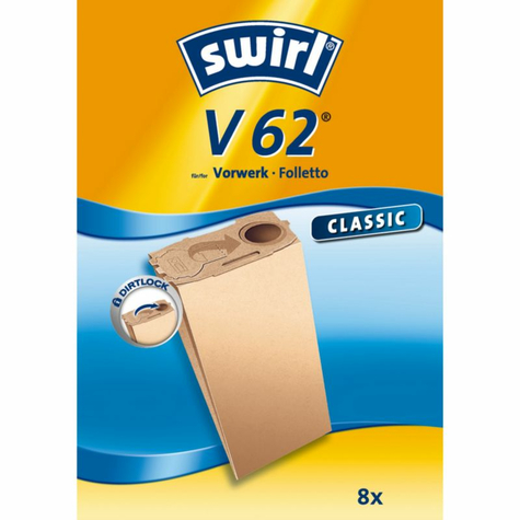 swirl v 62 classic sacs à poussière en papier spécial (paquet de 8)