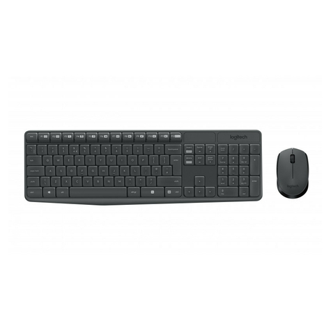 Logitech Mk235 Tastatur Und Maus Set Wireless 2.4 Ghz Us International