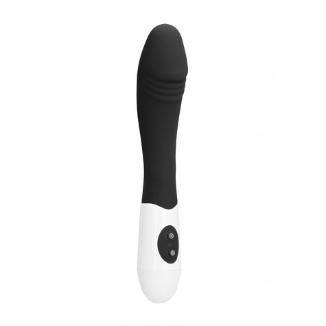 Silicone Vibrators Ribbed Vibrator - Black