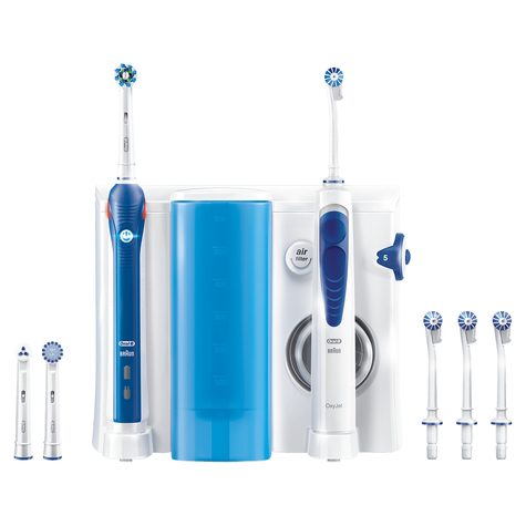 centre d'hygiène bucco-dentaire oral-b avec brosse à dents électrique pro 2000+brosse à dents oxyjet