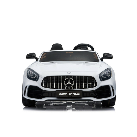 Véhicule pour enfants Voiture électrique Mercedes GT R biplace sous licence 12V10AH, 2 moteurs 2,4Ghz télécommande, MP3, siège en cuir+EVA Blanc