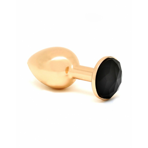 Rimba Golden Buttplug, Klein Masiv Edelstahl Mit Kristal (Unisex)