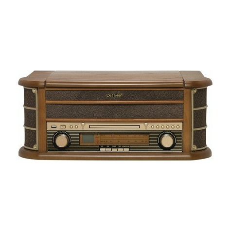 Denver Mcr-50 Retro Record Player With Radio, Cd, Cassette Deck, Usb Input