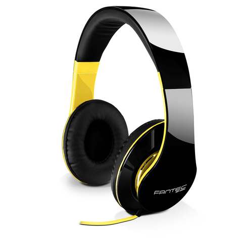 Fantec shp-250aj toutes marques écouteurs arceau noir jaune binaural avec fil