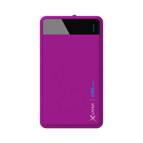 Xlayer colour line violet mobile/smartphone tablette rectangle lithium polymère (lipo) 4000 mah usb