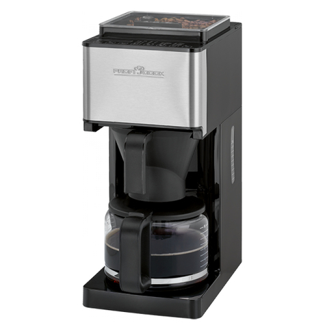 Clatronic Proficook Pc-Ka 1138 Filterkaffeemaschine 1,25 L Kaffeebohnen Gemahlener Kaffee Eingebautes Mahlwerk 900 W Schwarz Edelstahl