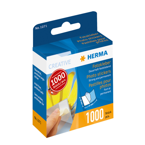 Herma pastilles photos autocollantes en dévidoir de 1000 pcs. Blanc 17 mm 1,2 cm 1000 pièce(s)