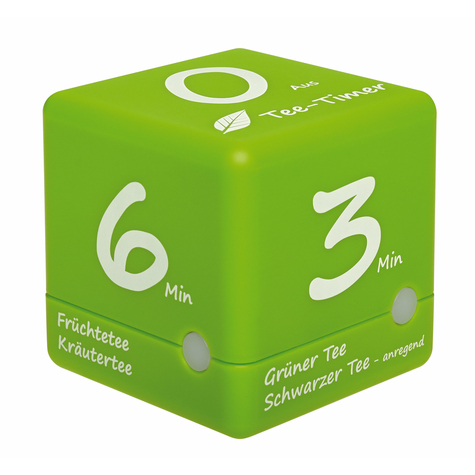 Tfa cube timer minuteur numérique de cuisine vert blanc 6 min plastique autonome aaa