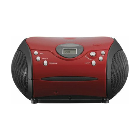 Radio CD Lenco SCD-24 avec prise casque, rouge / noir