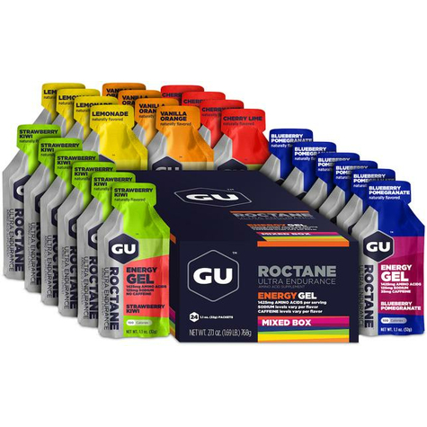 Gu roctane energy gel, 24 x 32 g gel, mixed box (6 sorten a 4 stk)