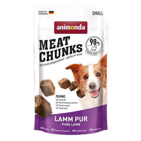 Snacks animonda pour chiens, morceaux de viande d'animal pur agneau 60g
