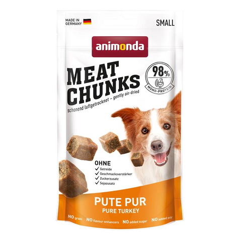 Snacks animonda pour chiens, morceaux de viande d'animal pur dinde 60g