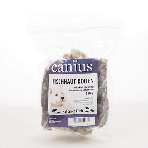 Canius snacks, rouleaux de peau de poisson canius 180 g