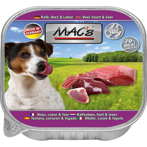 Mac´S,Macs Dog Kalb+Herz+Leber 150gs