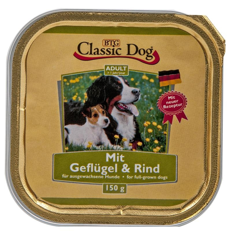 Classic Dog,Classic Dog Geflügel-Rind150gs