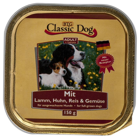 Classic Dog,Clas.Dog Lamb-Hu-Rice-Gem150gs