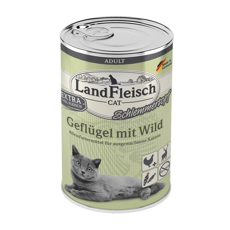 Landmeat,Lafl.Cat Pot Pelted +Wild 400gd