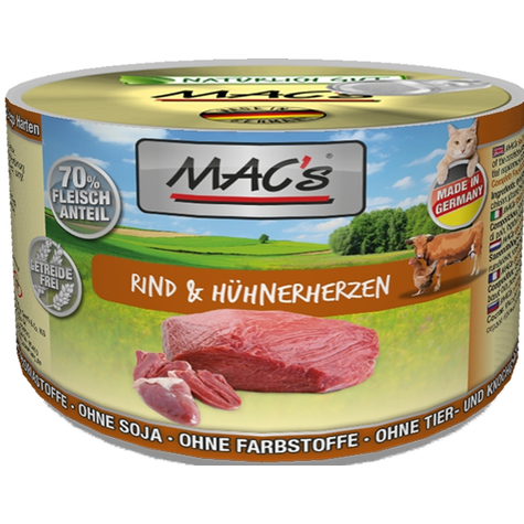 Mac's,Macs Cat Beef-Chicken Heart.200gd