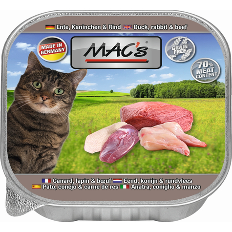 Mac's, canard de chat macs + boeuf 85g