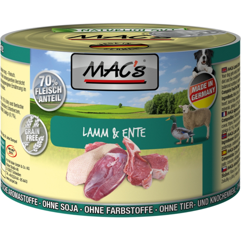 Mac's, agneau de chien macs + canard 200gd