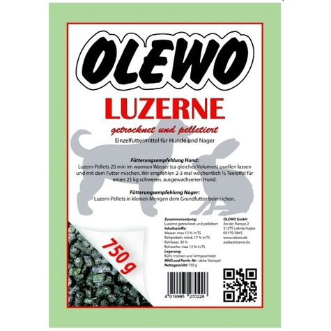 Olewo Karotten,Olewo Luzerne-Pellets 750g