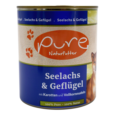 Pure Naturfutter,Pure Dog Seelachs+Gefl 800gd