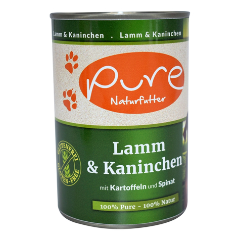 Pure Naturfutter,Pure Dog Lamm+Kani Glufr 400gd