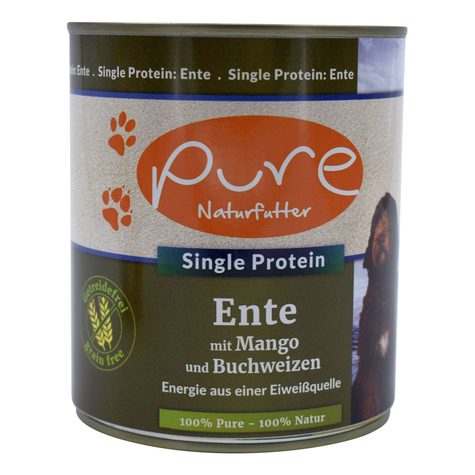 Pure Naturfutter,Pure Dog Ente Getrfr 800gd
