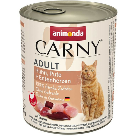 Animonda cat dose carny poulet adultee, dinde + coeurs de conservé 80