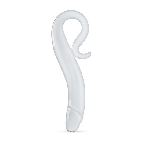 Dildo : Bended Glass Dildo With Handle