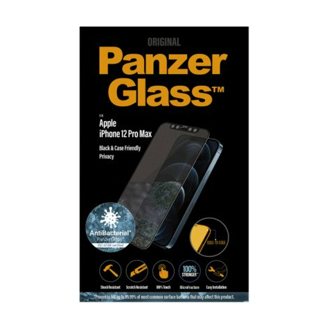 Panzerglass Apple Iphone 12 Pro Max Cf Antibakteriell Privacy E-To-E, Black