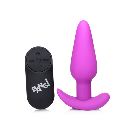 21x Vibrating Silicone Butt Plug W/ Remote Control  Purple