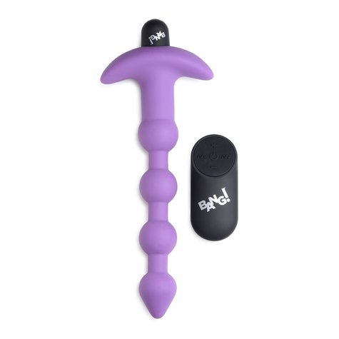 Vibrating Silicone Anal Beads &Ampremote Control  Purple
