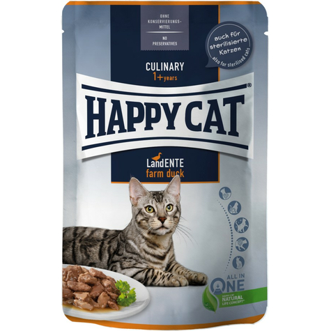 Happy cat pouch culinary land canard 85g