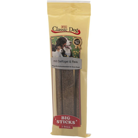 Classic dog snack big sticks volaille & rice 3-pack