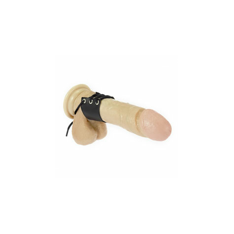 Penisringe : Leather Cock Ring With Ties