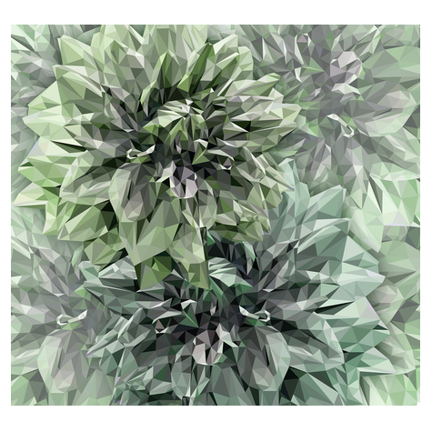 Vlies Fototapete - Emerald Flowers - Größe 300 X 280 Cm