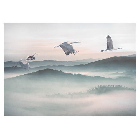 Vlies Fototapete - Mystic Cranes - Größe 400 X 280 Cm