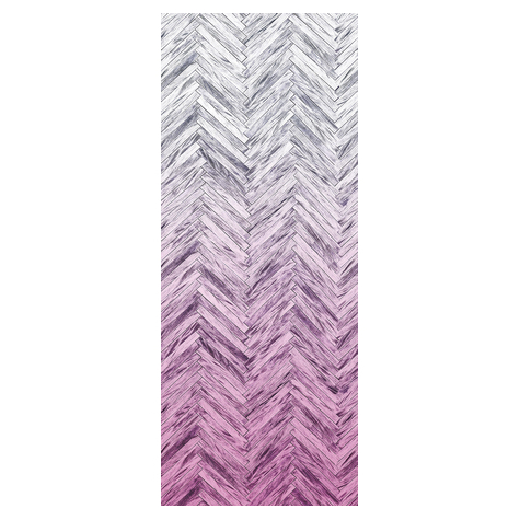 Vlies Fototapete - Herringbone Pink Panel - Größe 100 X 250 Cm