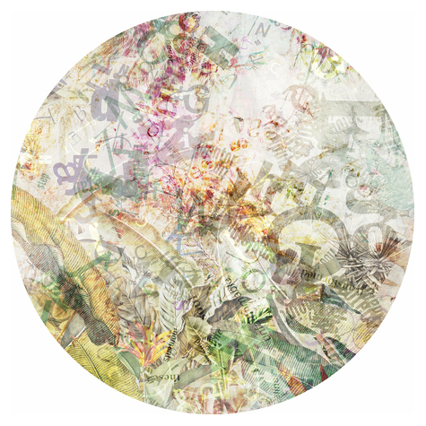 Selbstklebende Vlies Fototapete/Wandtattoo - Round Stories - Größe 125 X 125 Cm