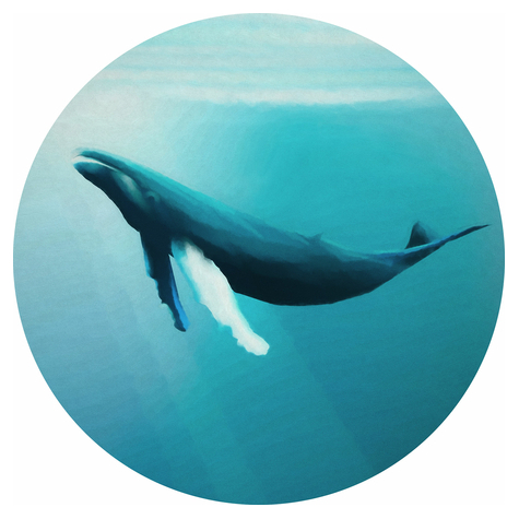 Selbstklebende Vlies Fototapete/Wandtattoo - Whale Watching - Größe 125 X 125 Cm