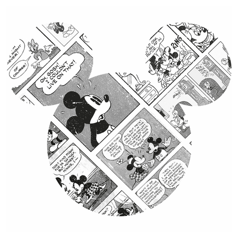 Selbstklebende Vlies Fototapete/Wandtattoo - Mickey Head Comic Cartoon - Größe 125 X 125 Cm