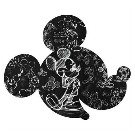 Selbstklebende Vlies Fototapete/Wandtattoo - Mickey Head Illustration - Größe 125 X 125 Cm
