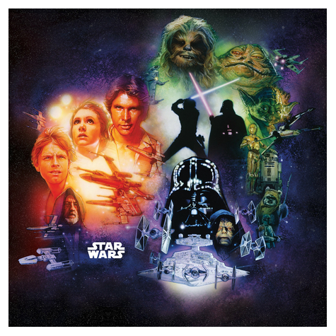 Vlies Fototapete - Star Wars Classic Poster Collage - Größe 250 X 250 Cm