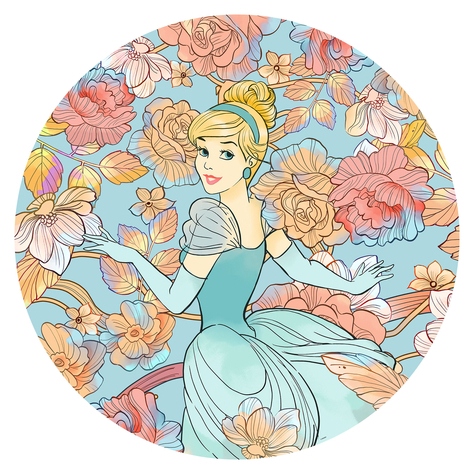 Selbstklebende Vlies Fototapete/Wandtattoo - Cinderella Pastel Dreams - Größe 125 X 125 Cm
